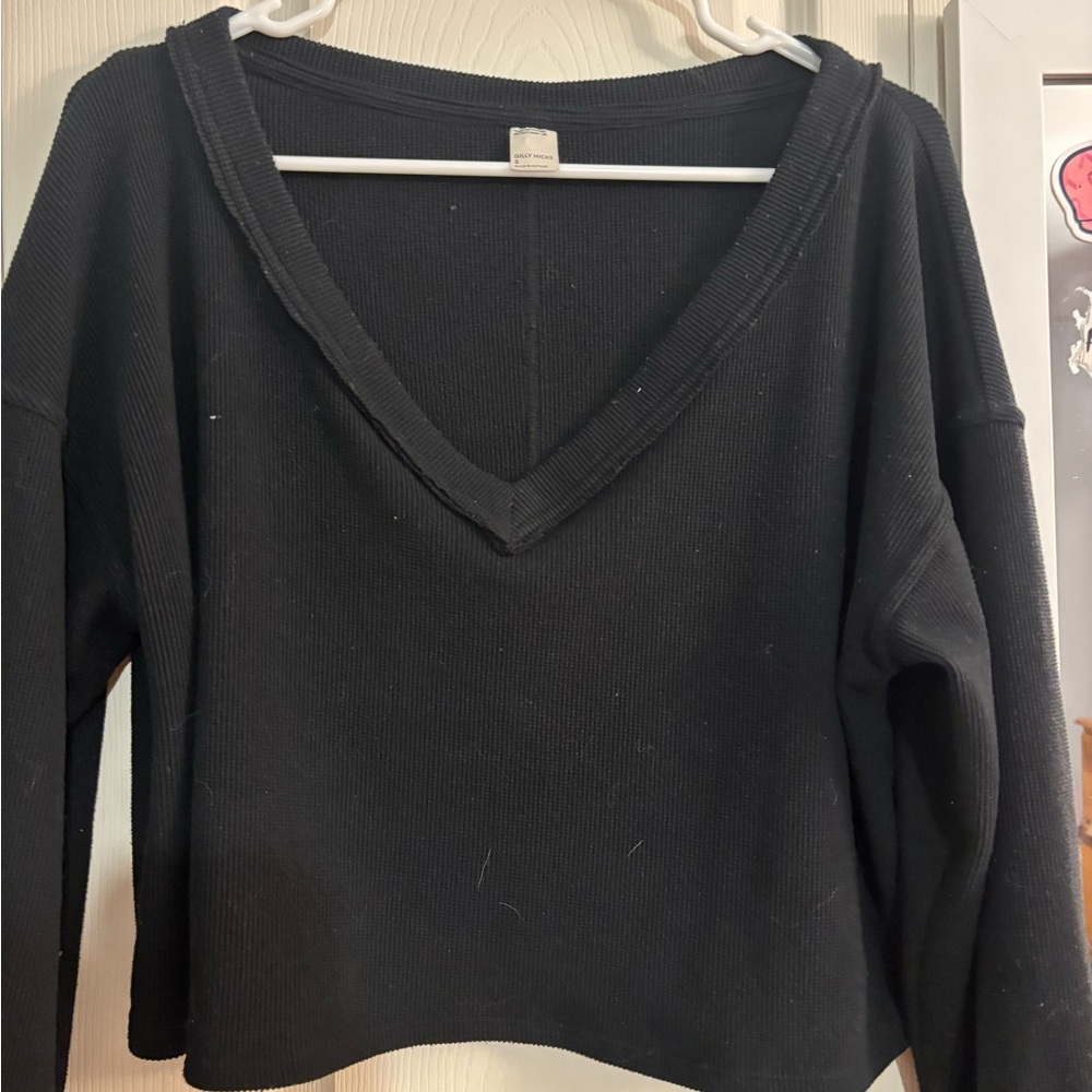 Black V-Neck Sweater and Pants set